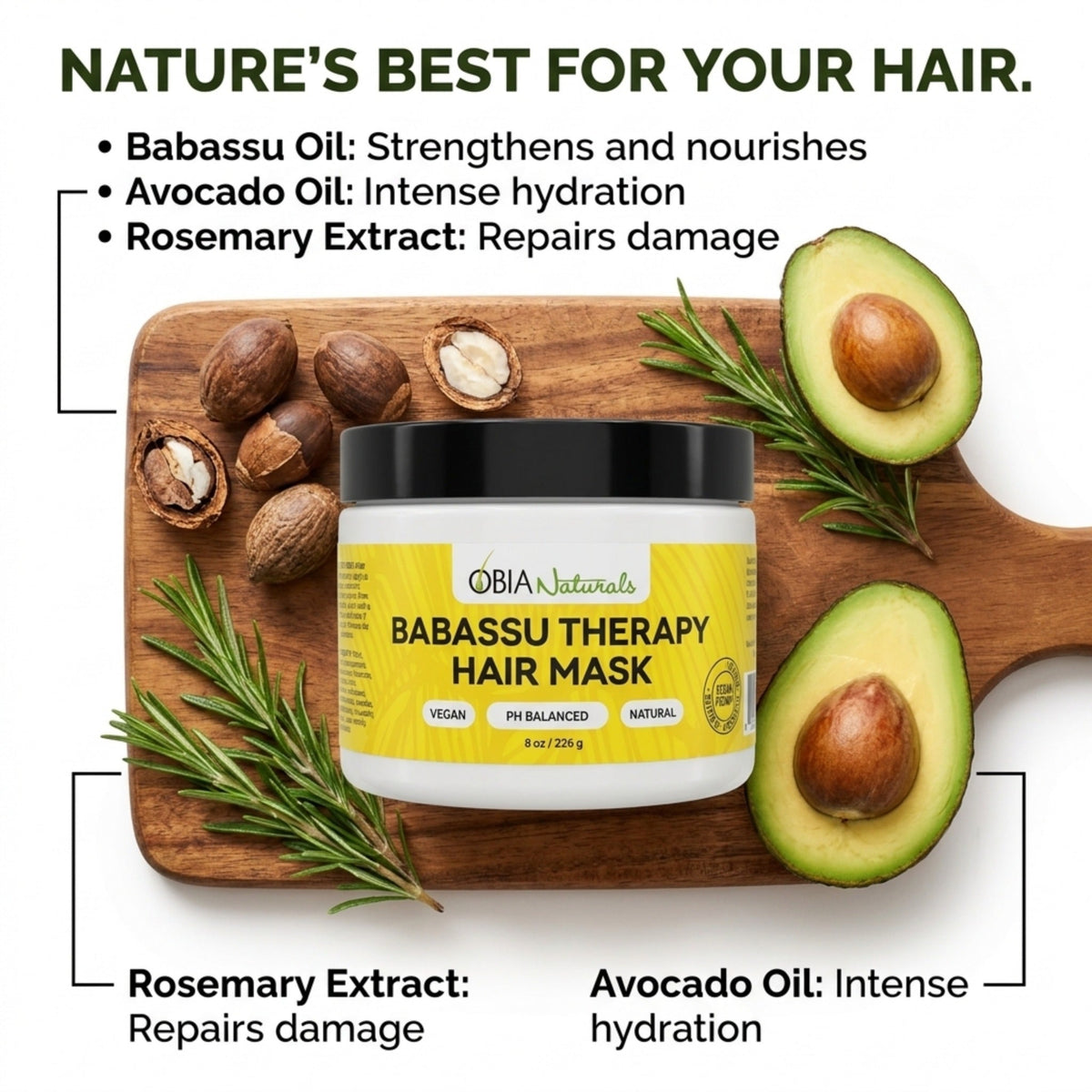 Babassu Hair Therapy Mask — Deep Conditioning Hair Mask for Curls