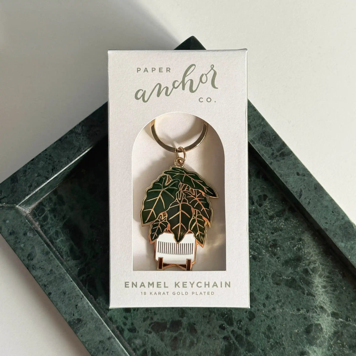 Alocasia Frydek Plant Keychain
