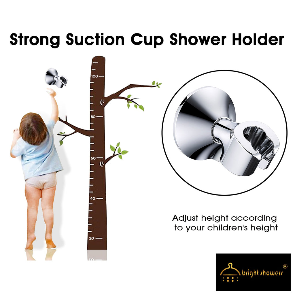 Handheld Shower Head Holder with Dual Angle Positions, Wall Suction Bracket