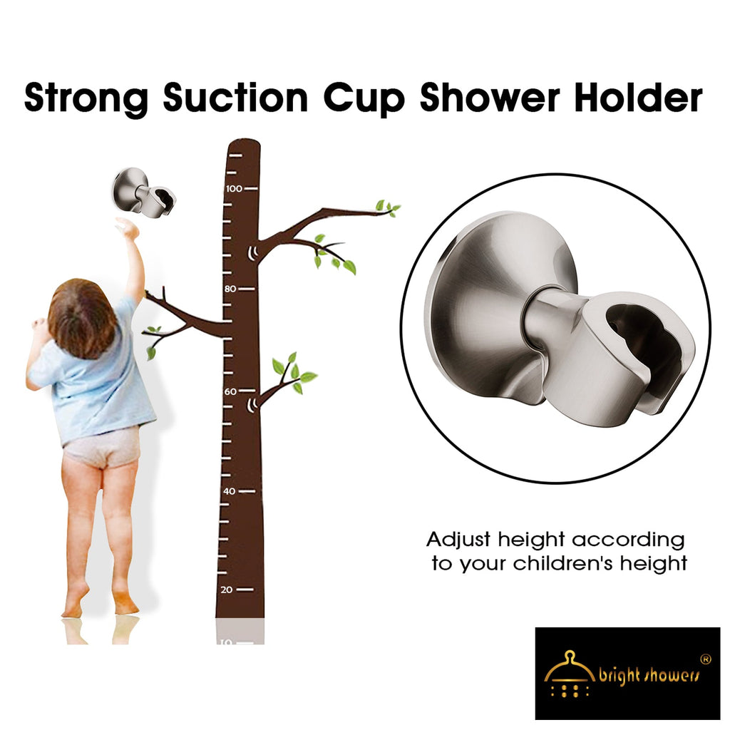 Handheld Shower Head Holder with Dual Angle Positions, Wall Suction Bracket