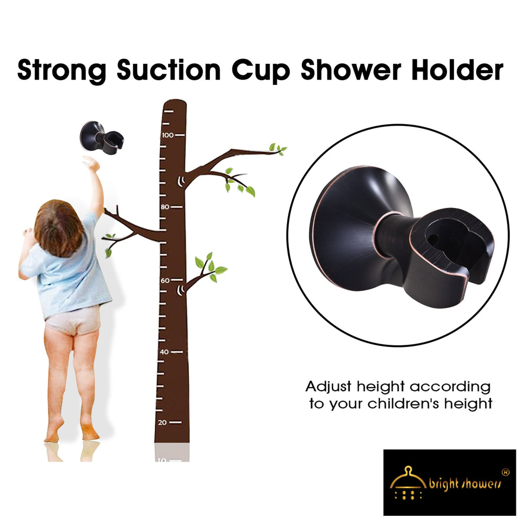 Handheld Shower Head Holder with Dual Angle Positions, Wall Suction Bracket
