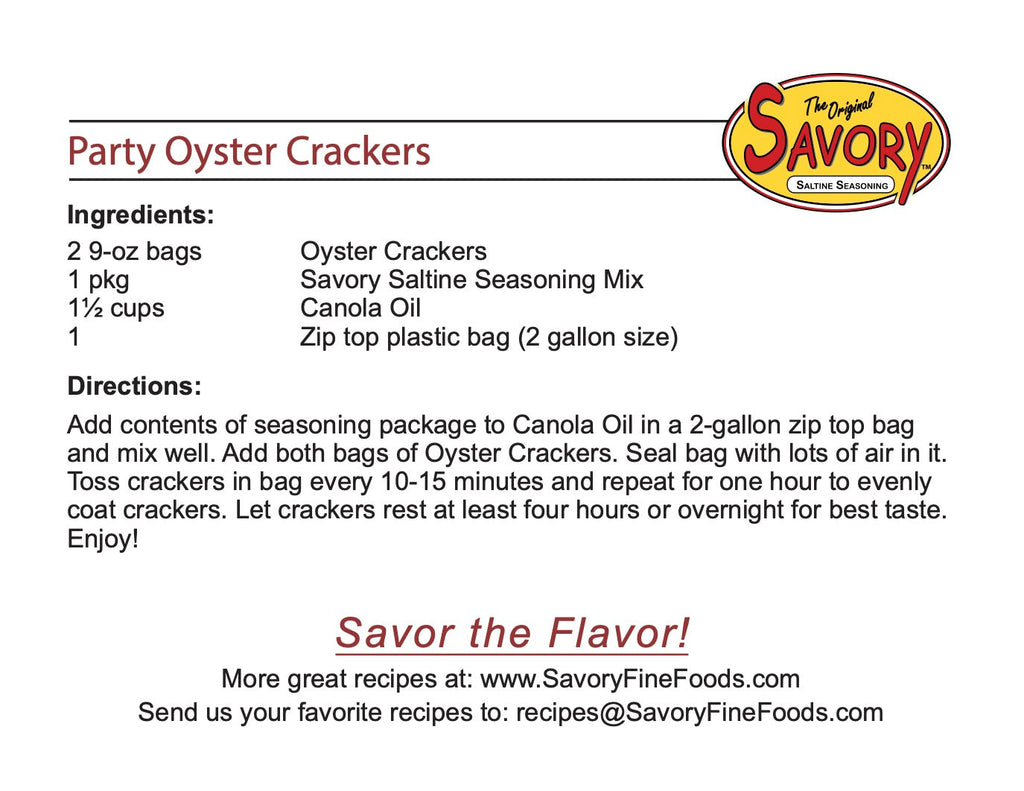 Savory Party Cracker Seasonings