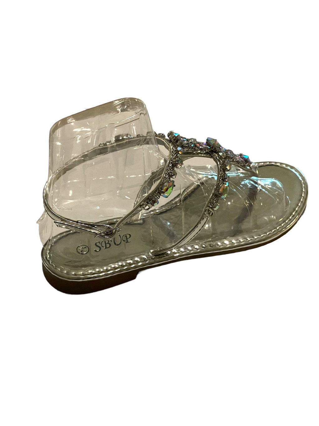 SB UP LS-01 Rose Gold with Gems Sandals