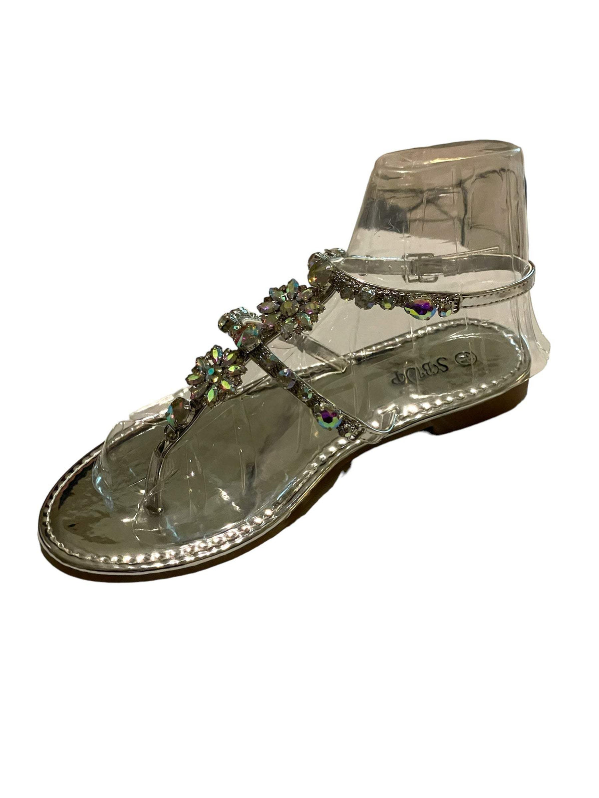 SB UP LS-01 Rose Gold with Gems Sandals