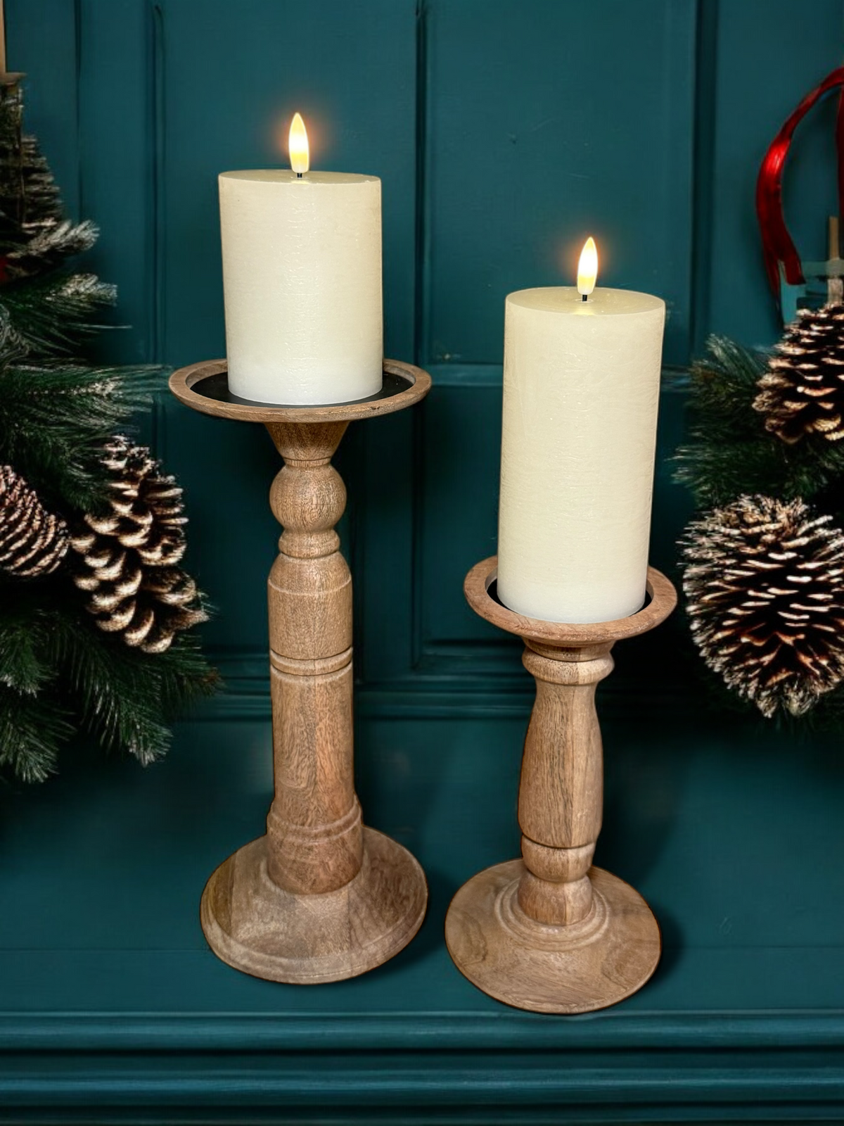 Ivory Wax 3D Flameless Pillar Candles