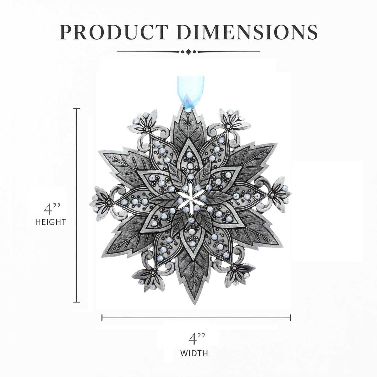Snow Crystal Poinsettia Ornament (Aluminum)