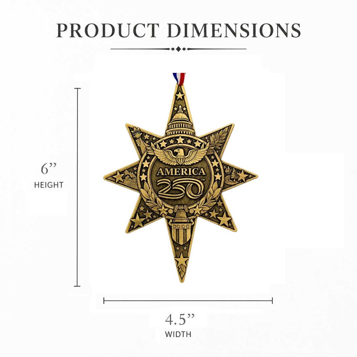America250 Sea to Shining Sea Commemorative Star Ornament (Bronze)