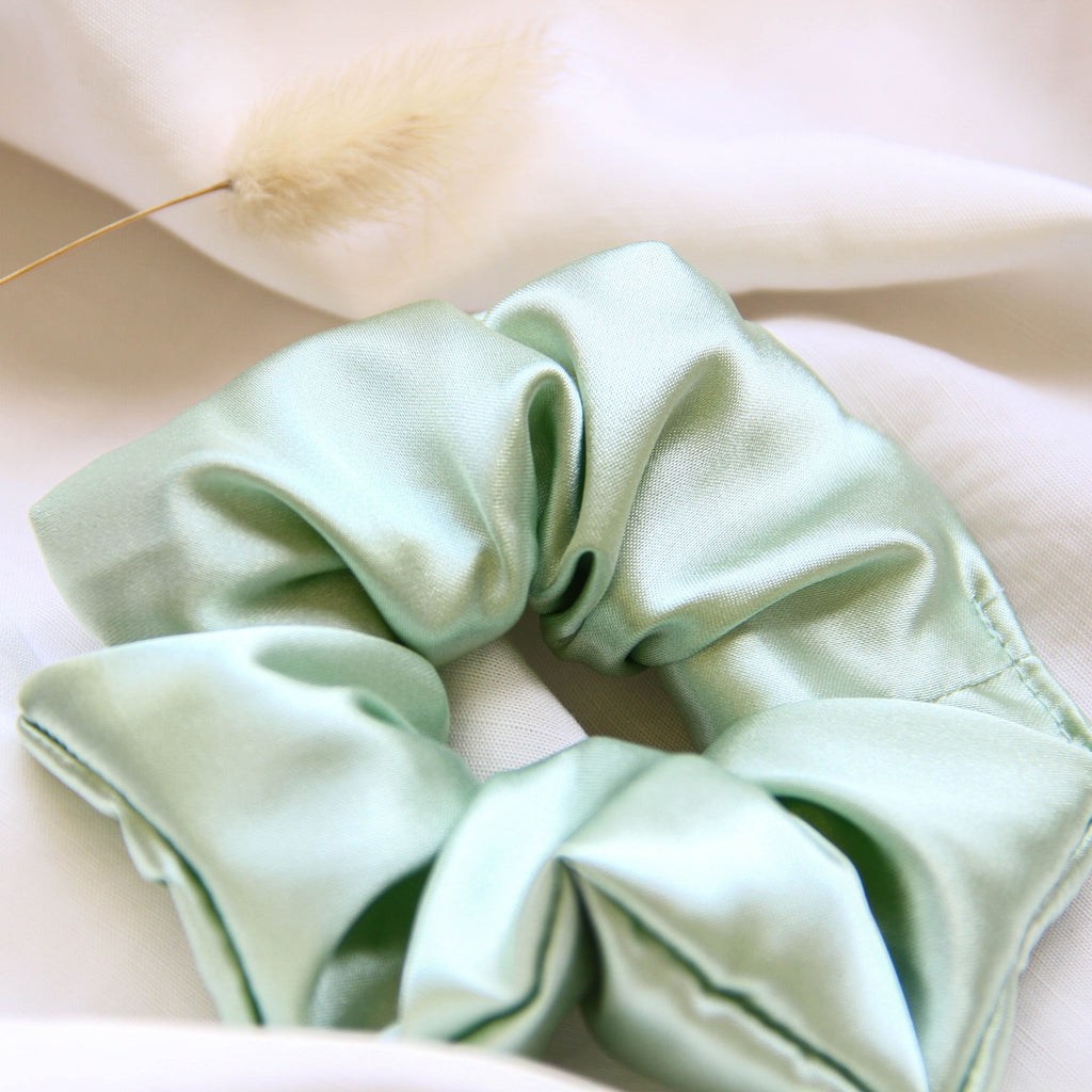 Mint Satin Scrunchie