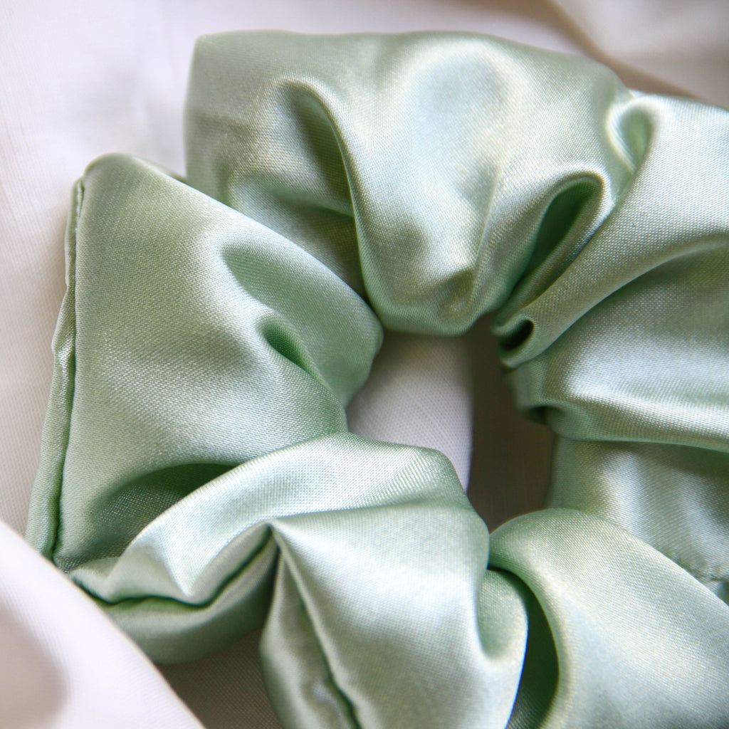 Mint Satin Scrunchie