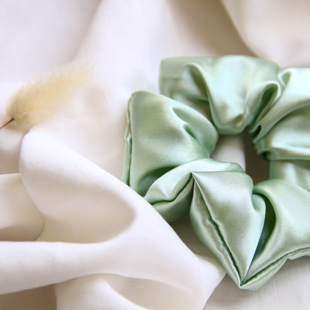 Mint Satin Scrunchie