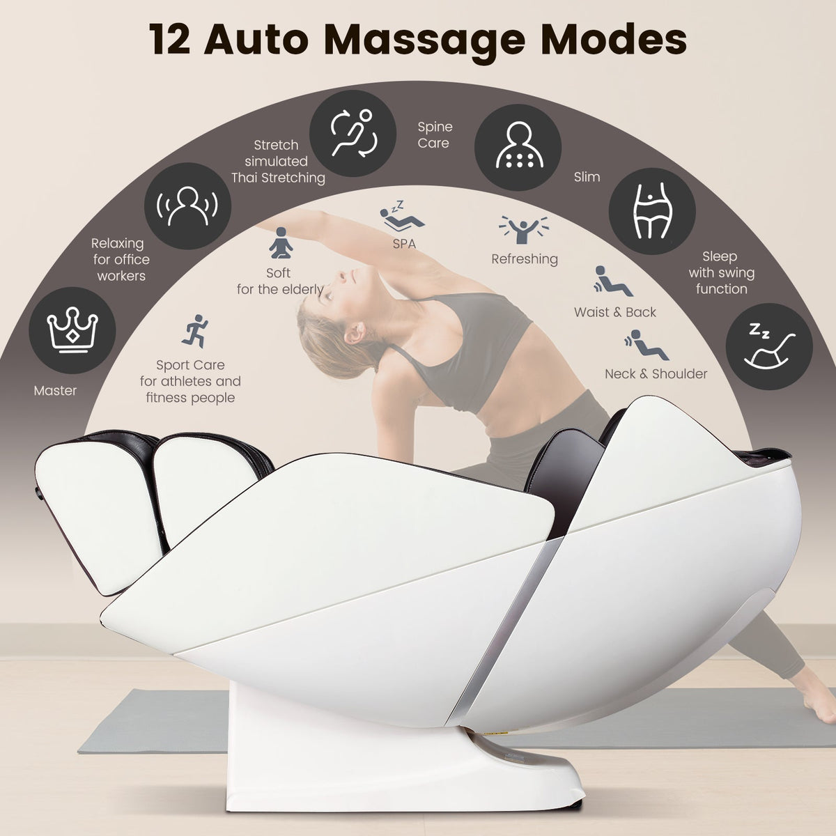Provox 27-Comfort Full Body Massage Chair with SL Track Airbags Heating
