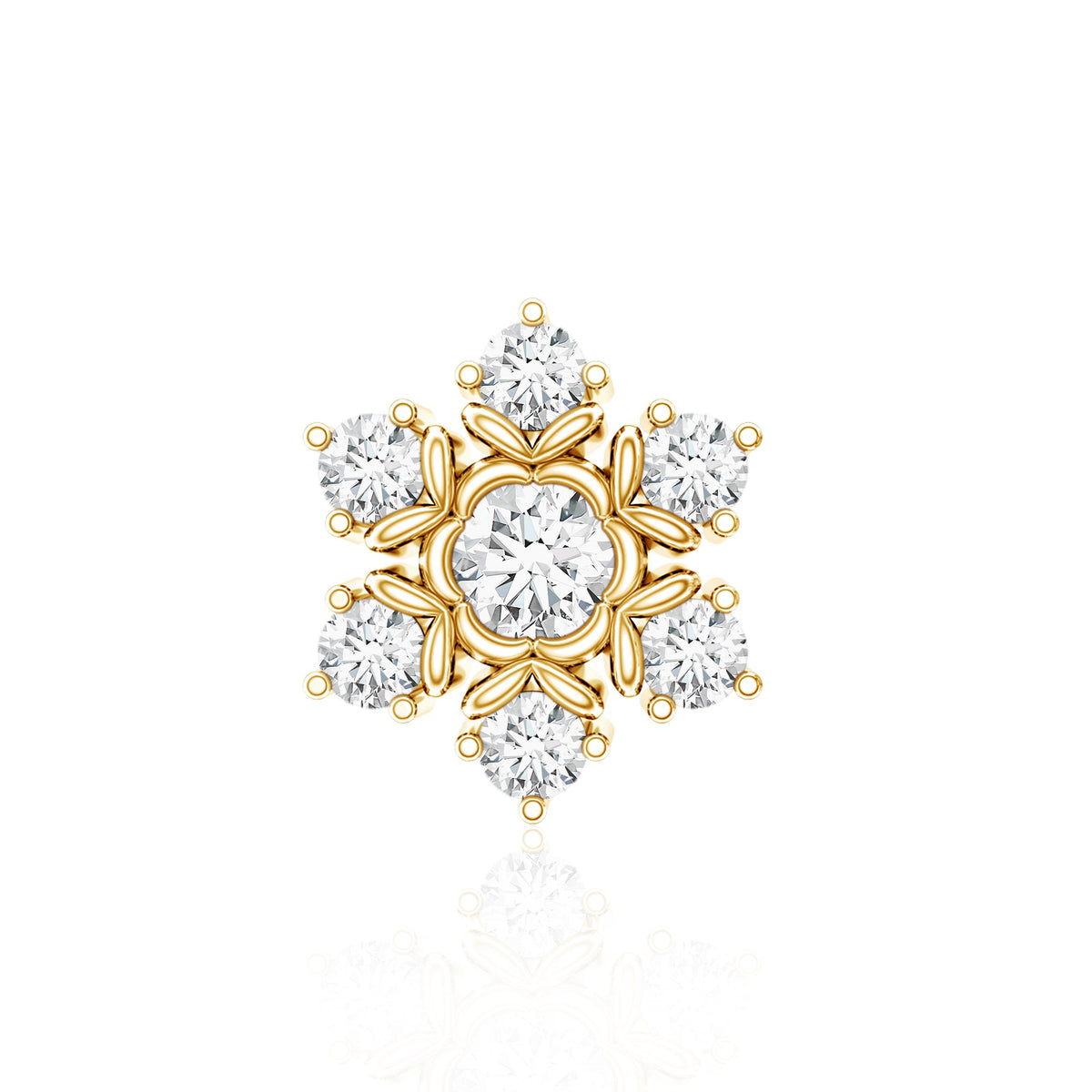 Nature Inspired Diamond Flower Earring for Helix Piercing