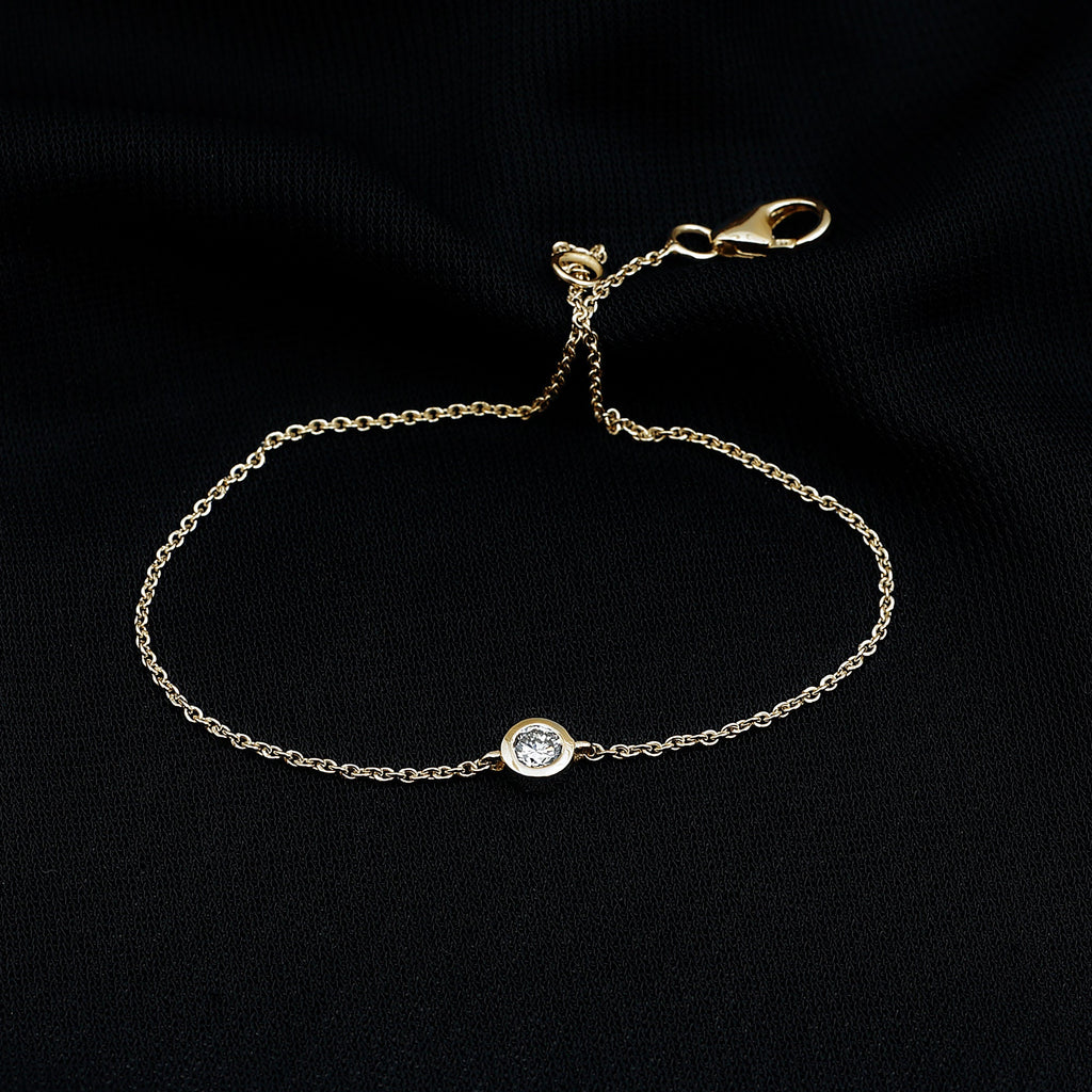 Bezel Set Lab Grown Diamond Solitaire Bracelet