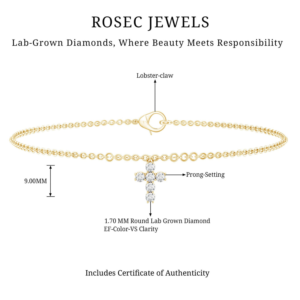 Certified Lab Grown Diamond Cross Bracelet