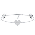 Pave Set Lab Grown Diamond Heart Bracelet for Women