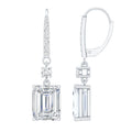 Certified 7 Carat Moissanite Silver Dangle Earrings For Women
