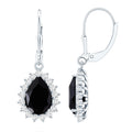 Certified 3.6 Carat Lab Grown Black Diamond Teardrop Dangle Earrings for Women