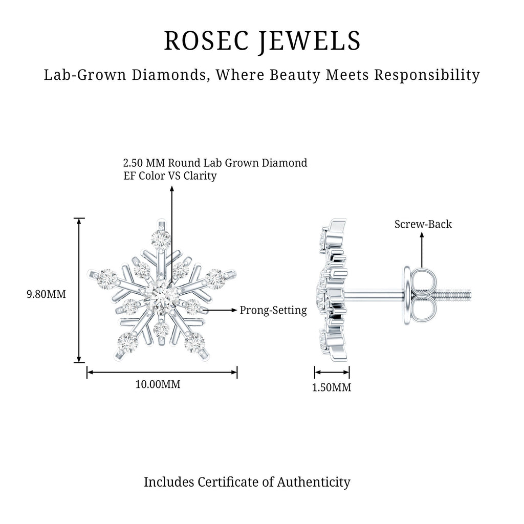 Lab Grown Diamond Icy Snowflake Earrings