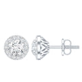 0.64 CTW Lab Grown Diamond Halo Stud Earrings (4mm, Screw Back)