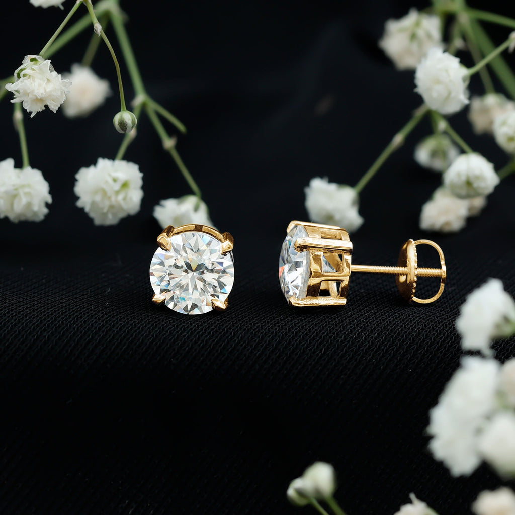 Prong Set Lab Created Diamond Solitaire Stud Earrings