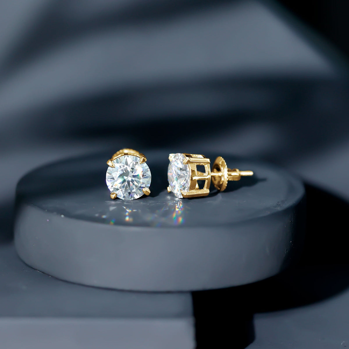 Prong Set Lab Created Diamond Solitaire Stud Earrings