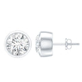 Bezel Set Lab Grown Diamond Solitaire Stud Earrings