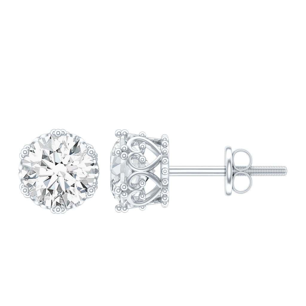 Certified Lab Created Diamond Crown Earrings for Women