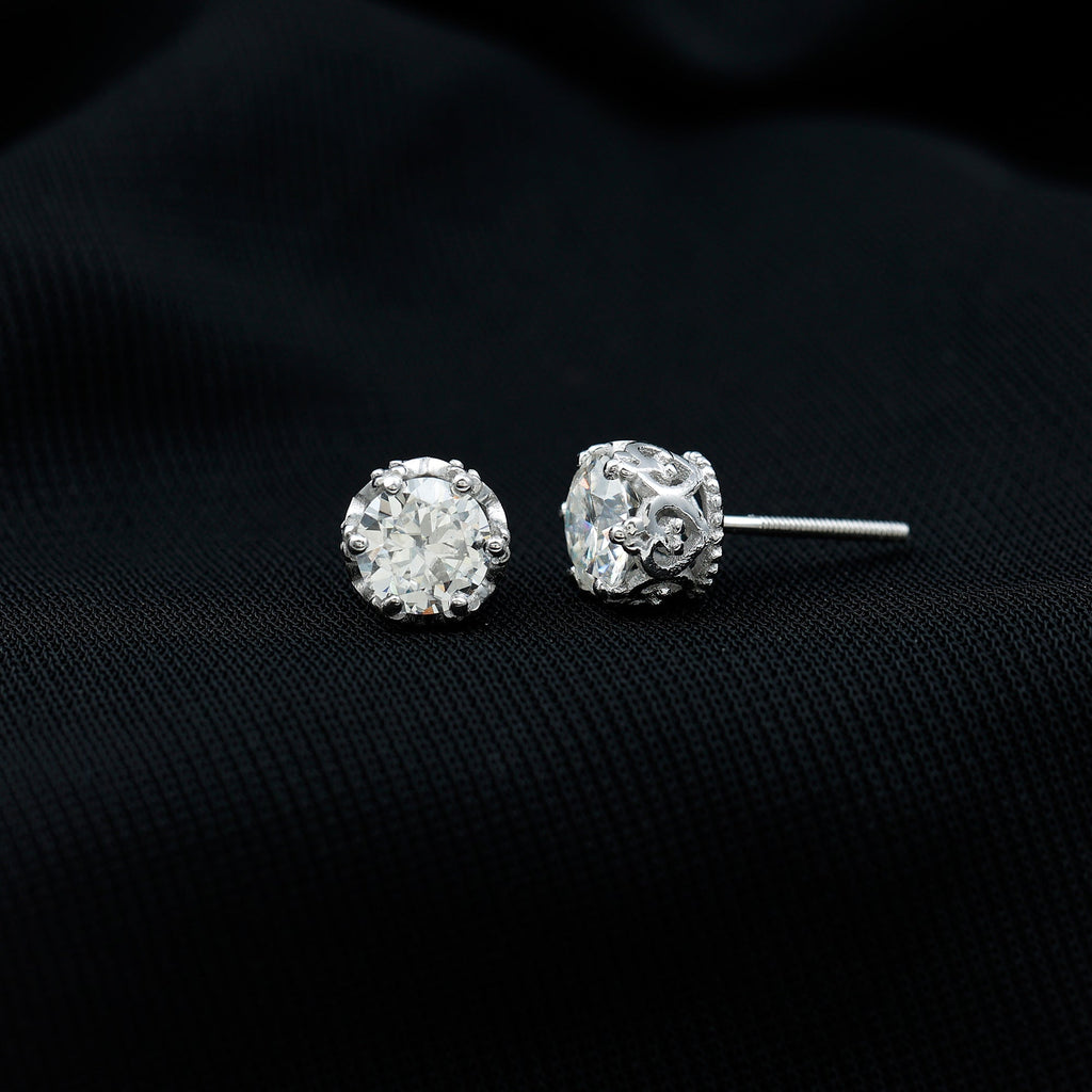 Certified Lab Created Diamond Crown Earrings for Women