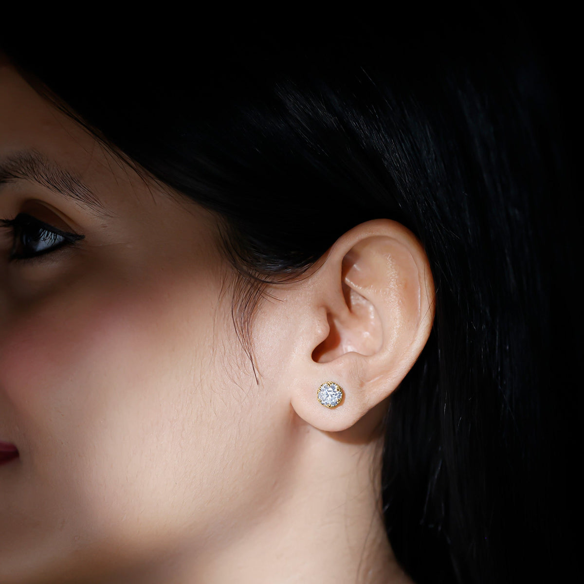 Certified Lab Created Diamond Crown Earrings for Women