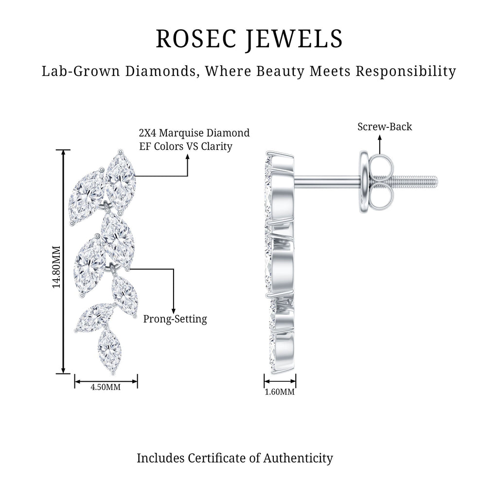 Certified Lab Grown Diamond Dangling Earrings for Women