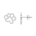 Lab Grown Diamond Paw Print Earrings For Women