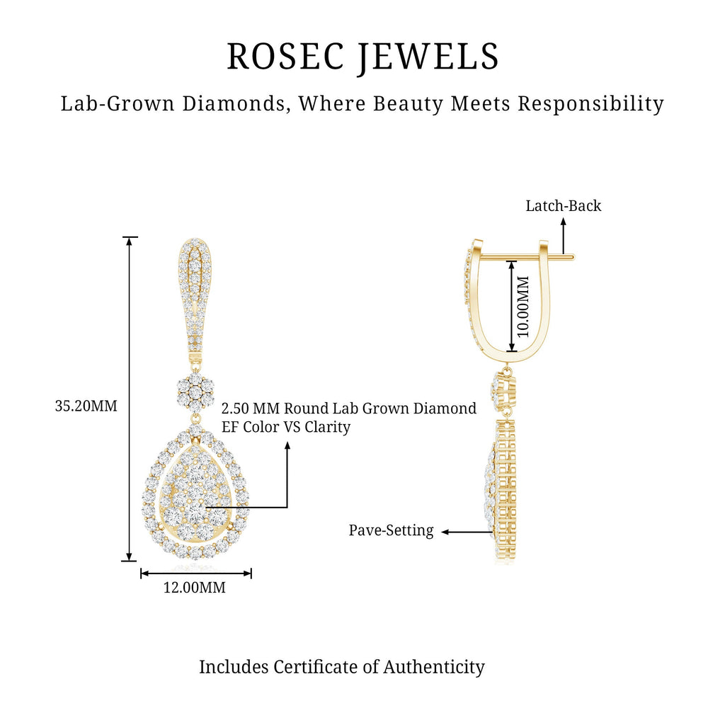 Lab Grown Diamond Bridal Drop Earrings