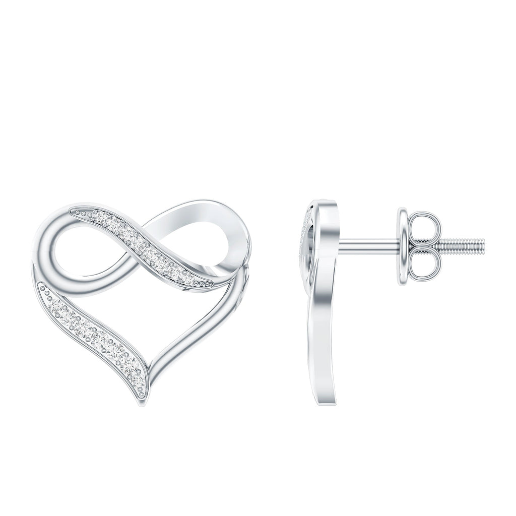 Certified Lab Created Diamond Heart Infinity Stud Earrings