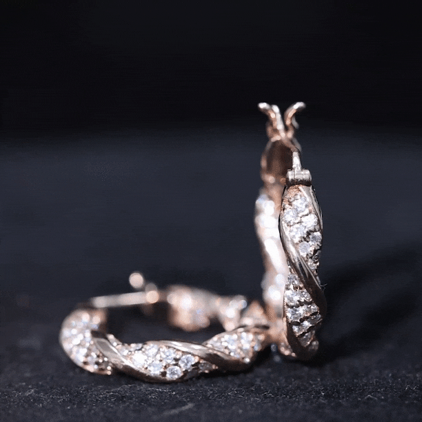 Certified Lab Grown Diamond Twisted Hoop Earrings for Women