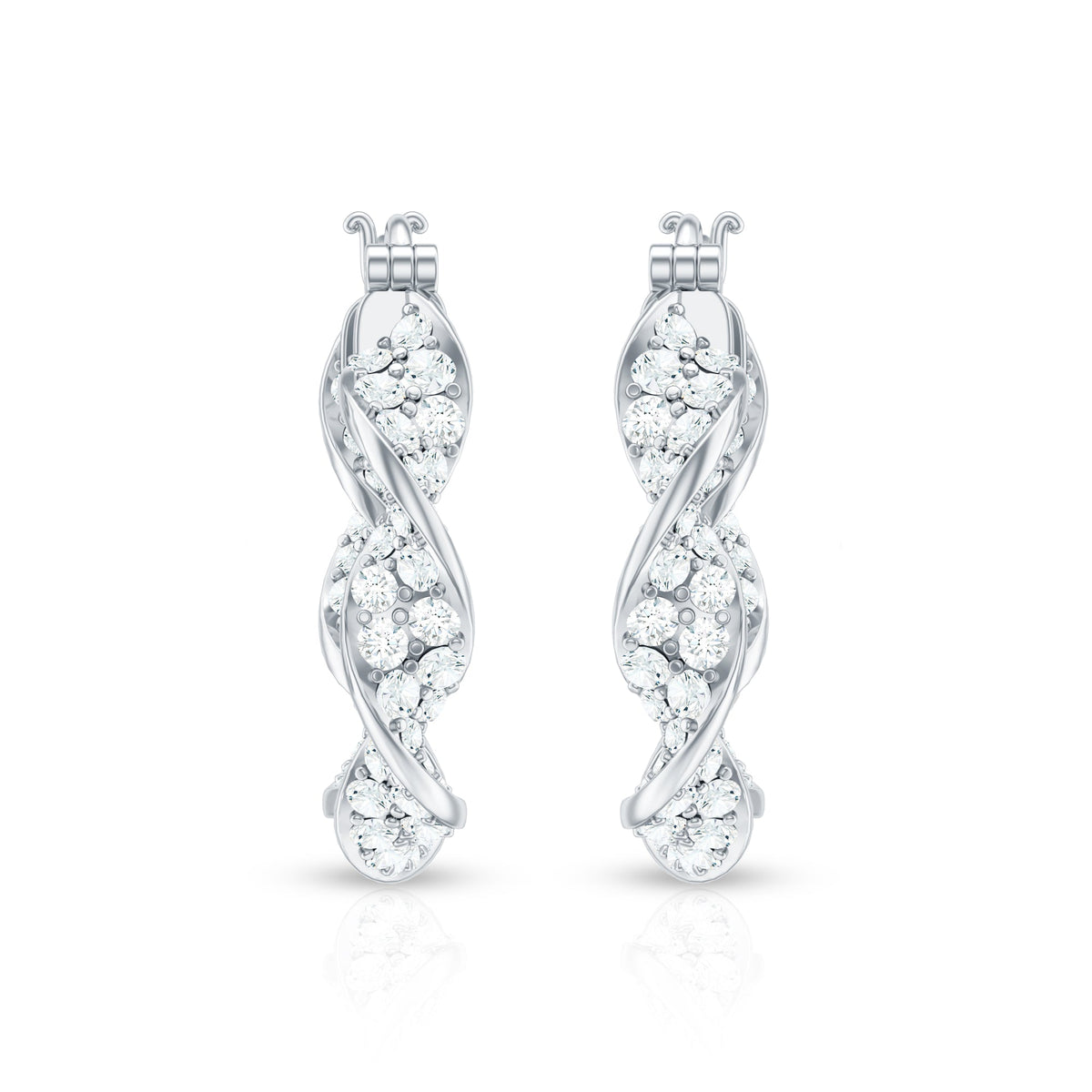 Certified Lab Grown Diamond Twisted Hoop Earrings for Women