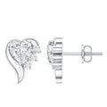 1 Carat Moissanite Heart Stud Earrings in Sterling Silver