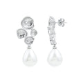 24 Carat Freshwater Cultured Pearl Dangling Earrings in Silver