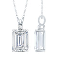 4.5 Carat Moissanite Emerald Cut Necklace With Silver Chain