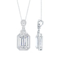 4.5 Carat Emerald Cut Moissanite Wedding Necklace with Silver Chain
