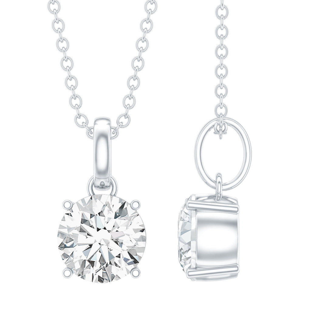 Lab Grown 1.2 Carat Single Diamond Necklace For Women