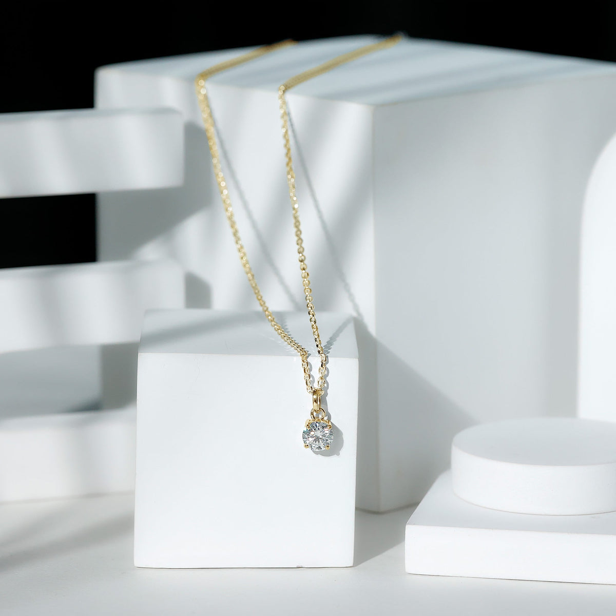 Lab Grown 1.2 Carat Single Diamond Necklace For Women