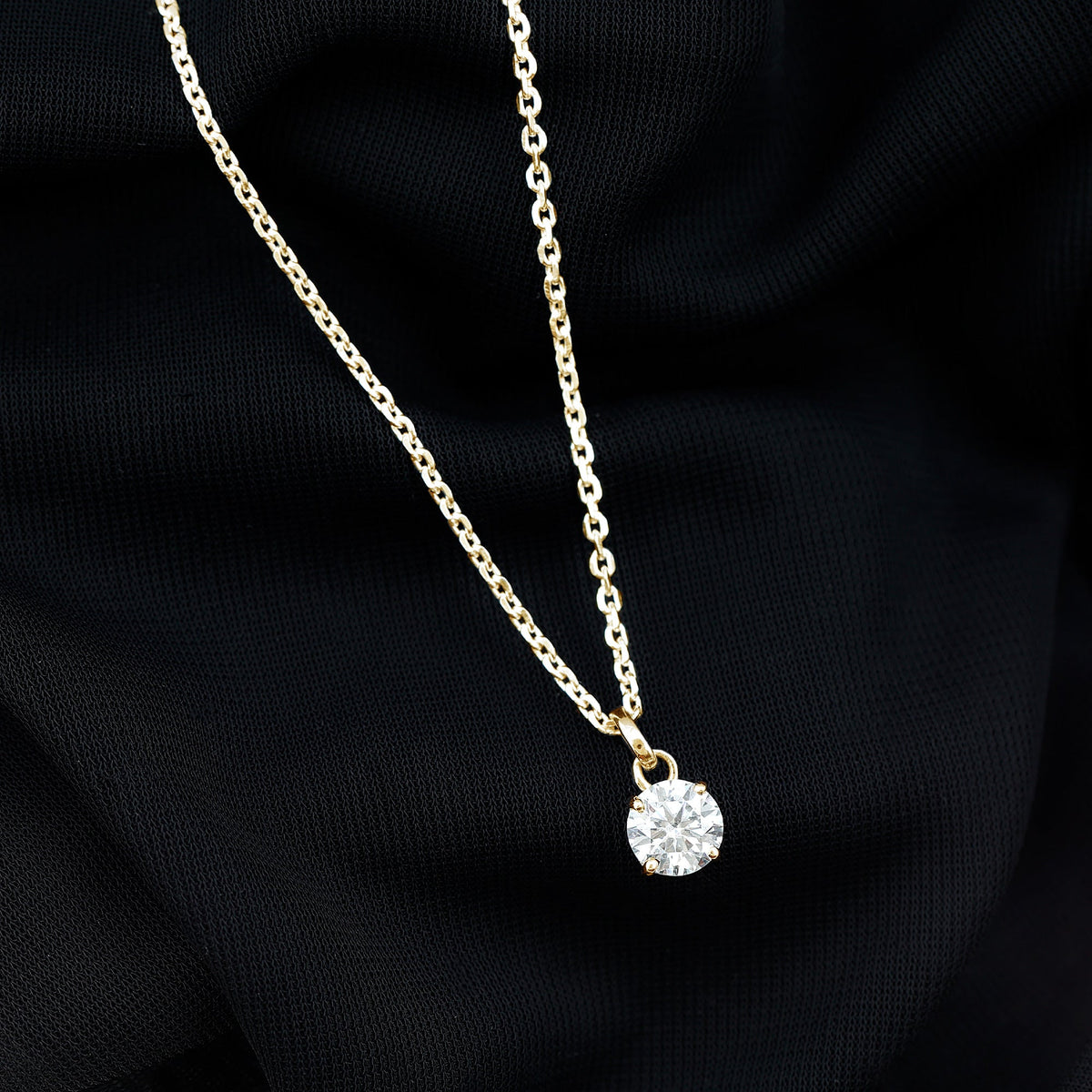 Lab Grown 1.2 Carat Single Diamond Necklace For Women