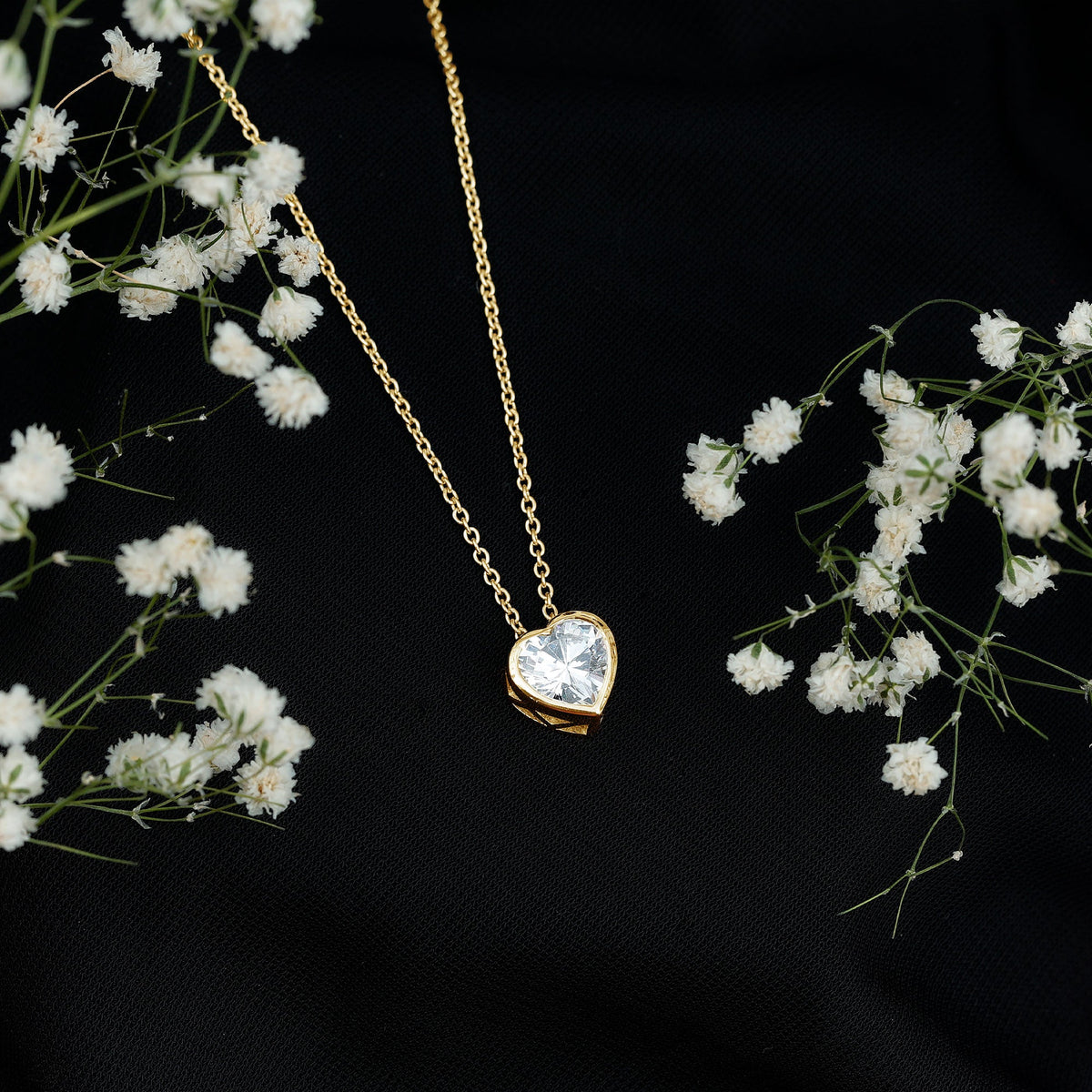 Bezel Set 2 Carat Lab Grown Diamond Heart Locket Necklace for Women