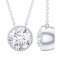 Bezel Set 1.2 Carat Lab Grown Diamond Solitaire Stackable Necklace
