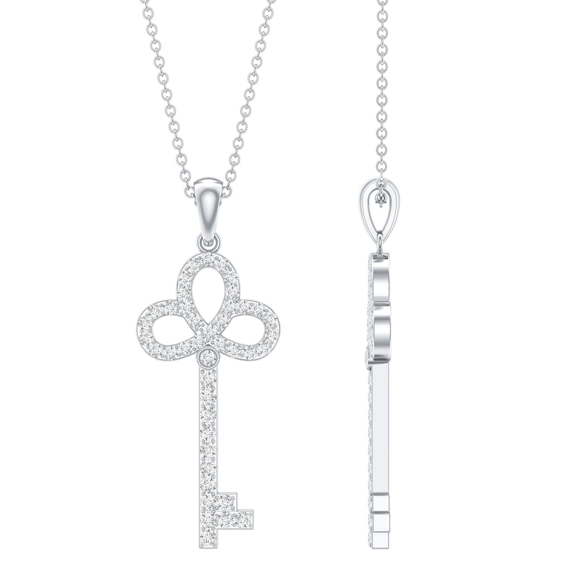 Certified Lab Created Diamond Key To My Heart Necklace