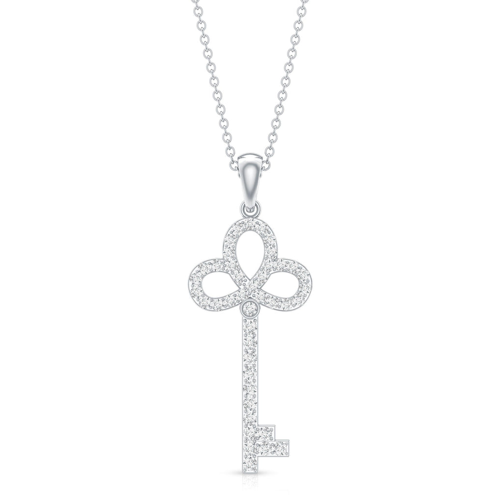 Certified Lab Created Diamond Key To My Heart Necklace