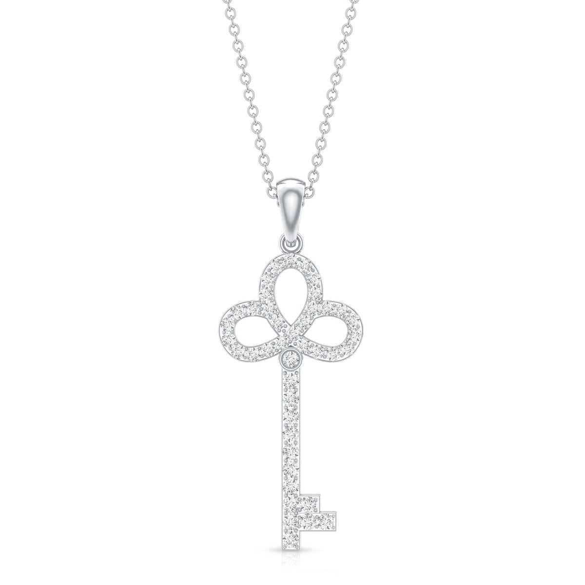 Certified Lab Created Diamond Key To My Heart Necklace