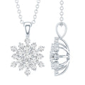 Certified Lab Grown Diamond Snowflake Necklace For Women
