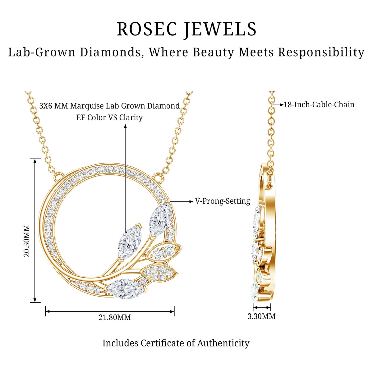 Nature Inspired Lab Grown Diamond Eternity Necklace