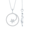 Certified Moissanite Shooting Star Necklace with Silver Chain